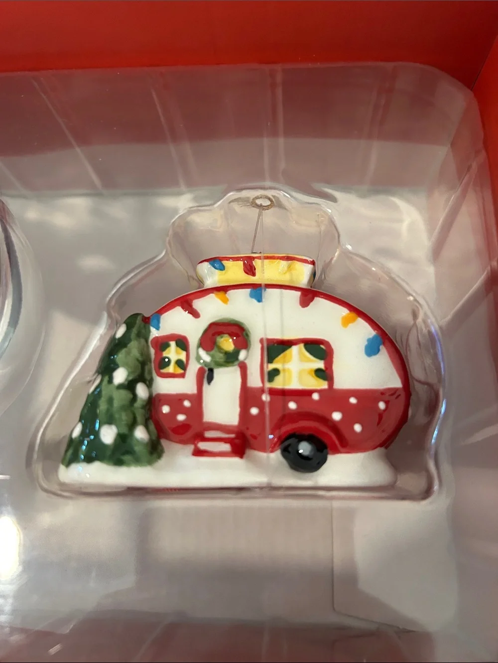 Spectrum Christmas RV CAMP Mug & Matching Ornament Holiday Gift Box Set Blue NWT